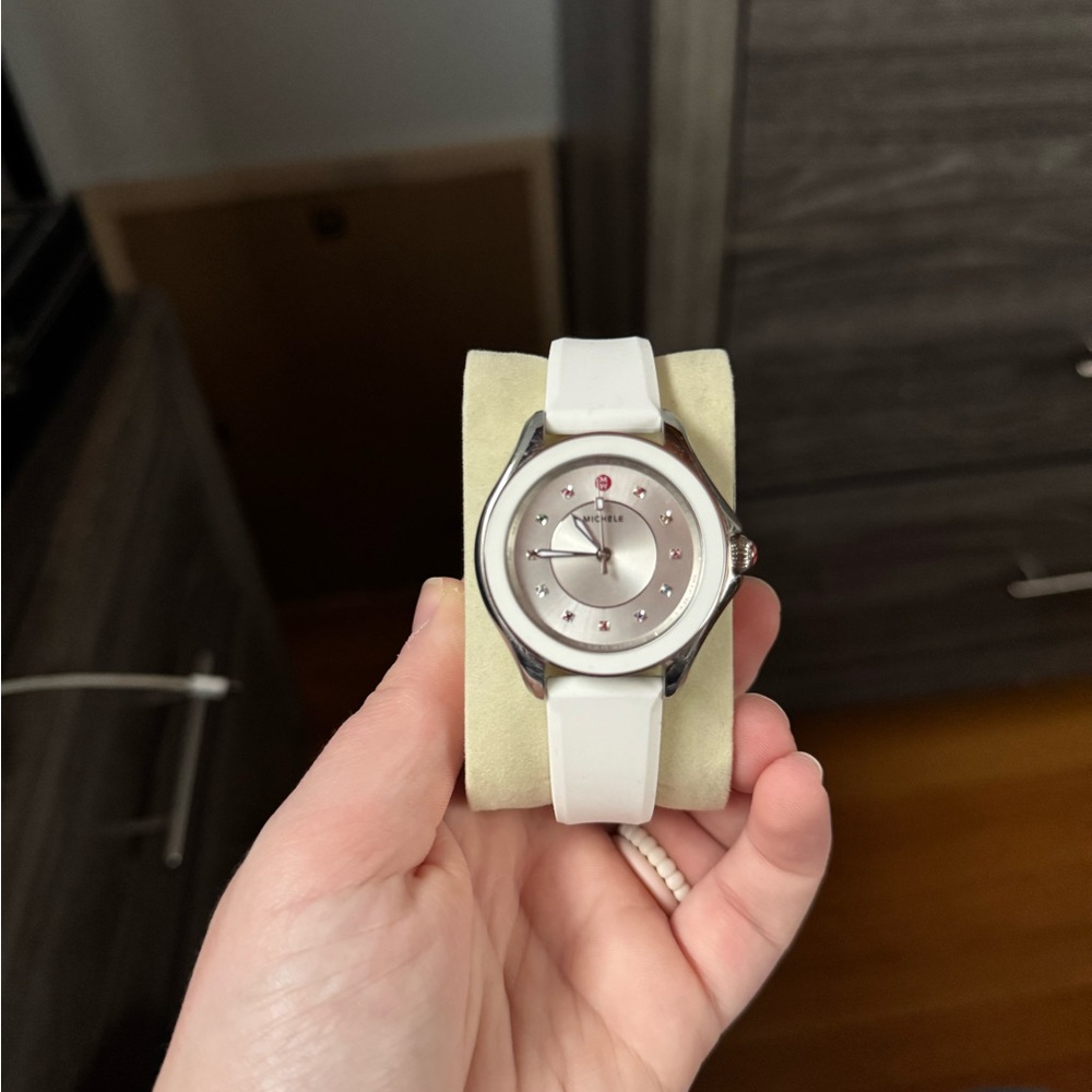 Michele watch with multi color crystals